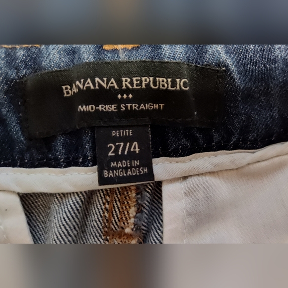 Women's Banana Republic Wide Leg Jeans - Mid Rise Straight - Size 4 Petite - EUC - Picture 4 of 4